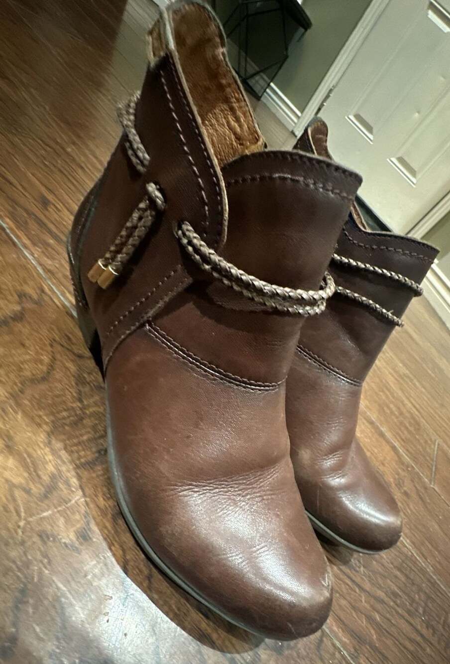Pikolinos Rotterdam Ankle Boots Size 38 Brown Leather Block Heel
